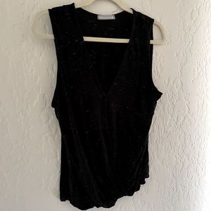 Olivia Moon Jersey Blouse - Faux Wrap Waist - L